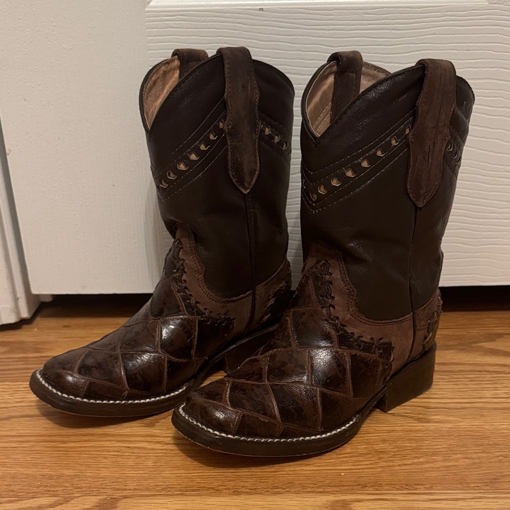 Kids Brown Leather Boots